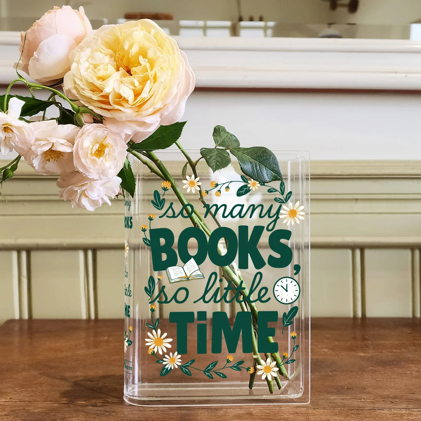 So Many Books So Little Time Book Vase
