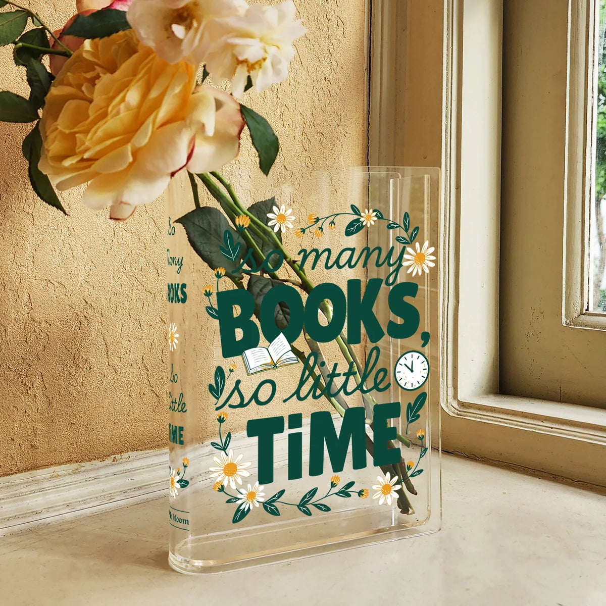 So Many Books So Little Time Book Vase