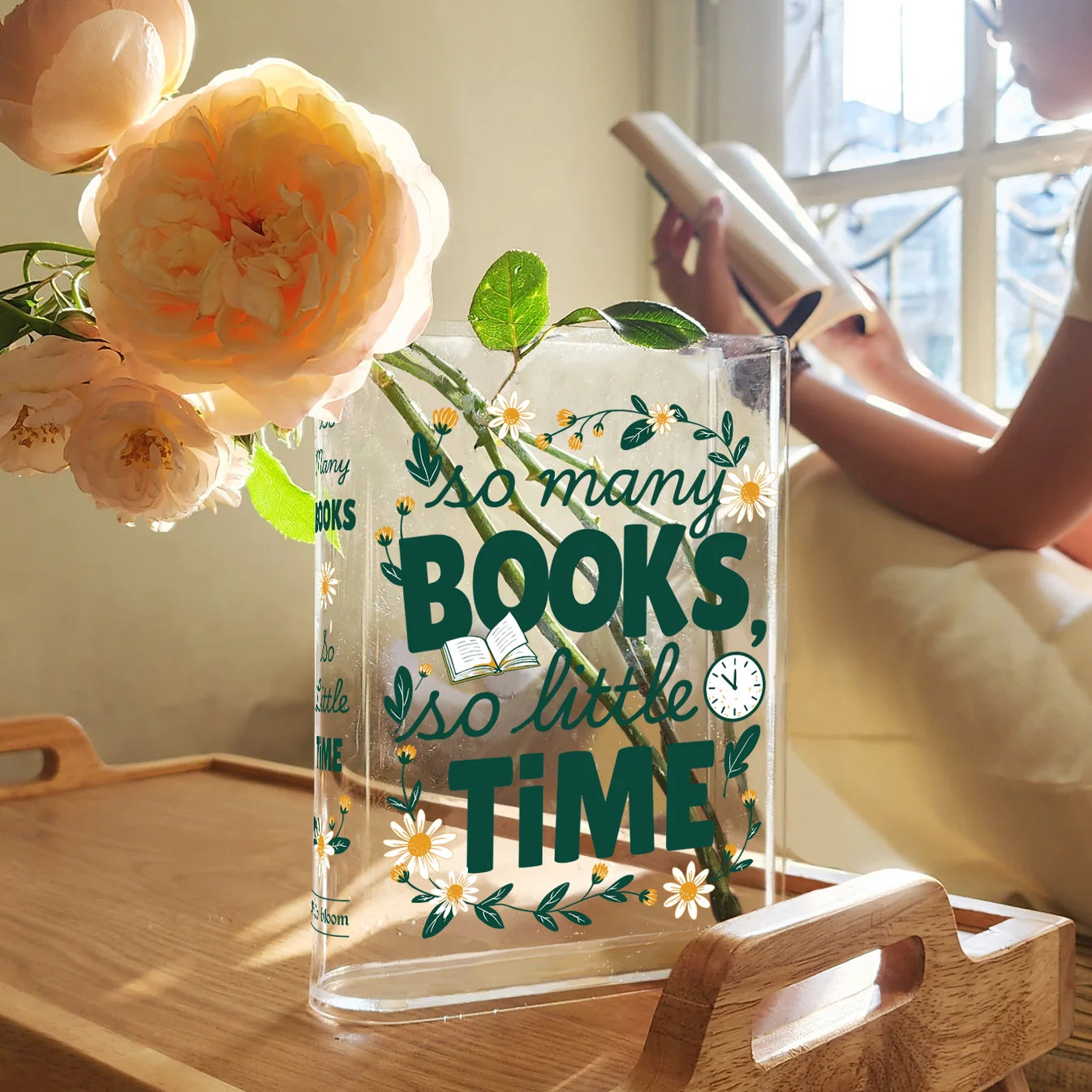So Many Books So Little Time Book Vase