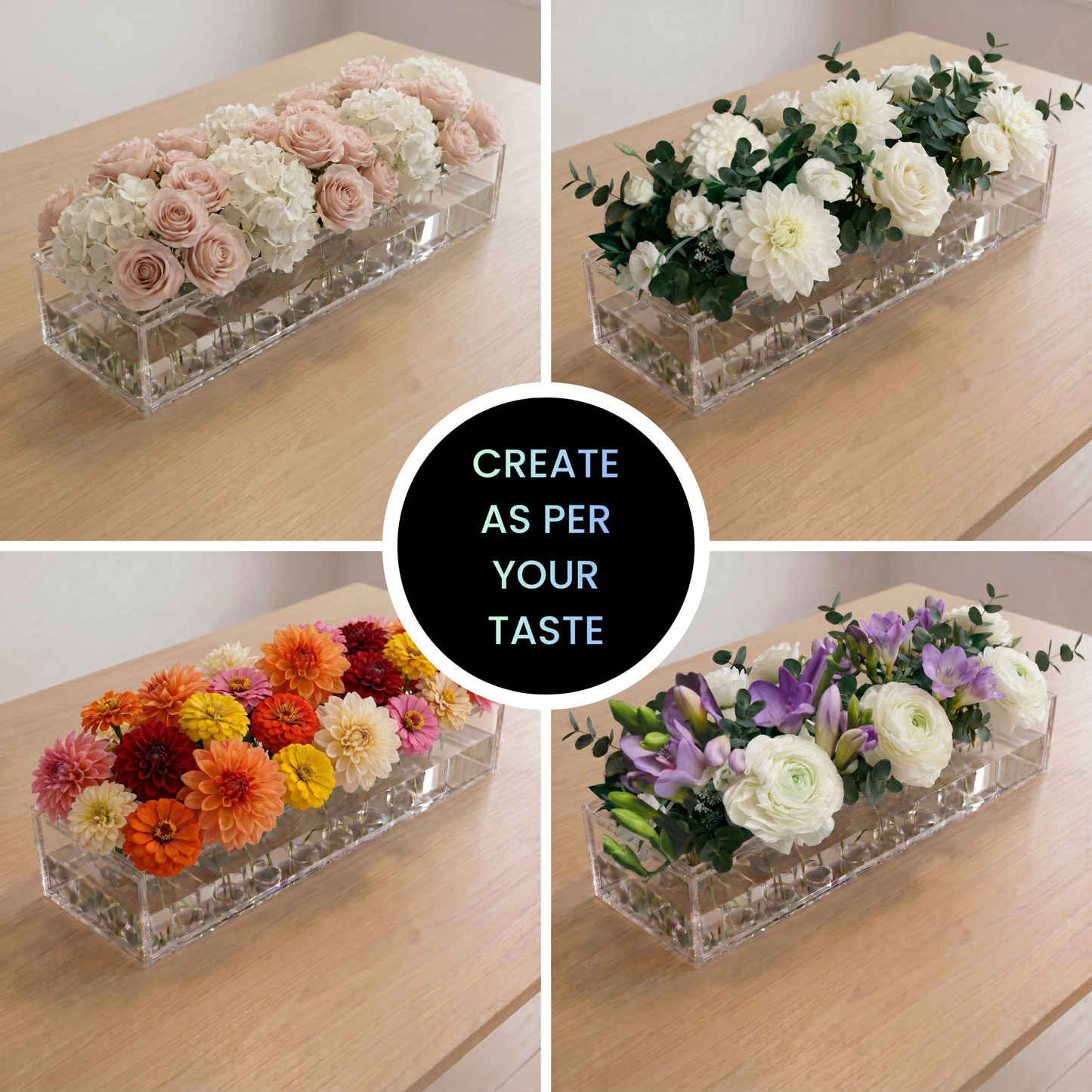 Clear Acrylic Flower Vase Rectangular