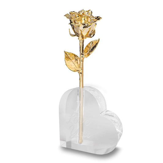 I Love You Heart Combo (24K Gold Dipped) Real Rose