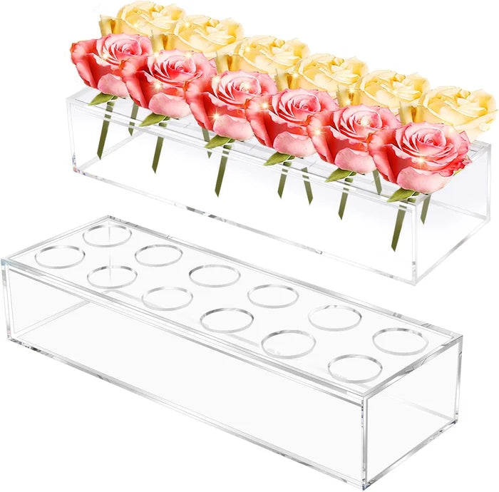 Clear Acrylic Flower Vase Rectangular