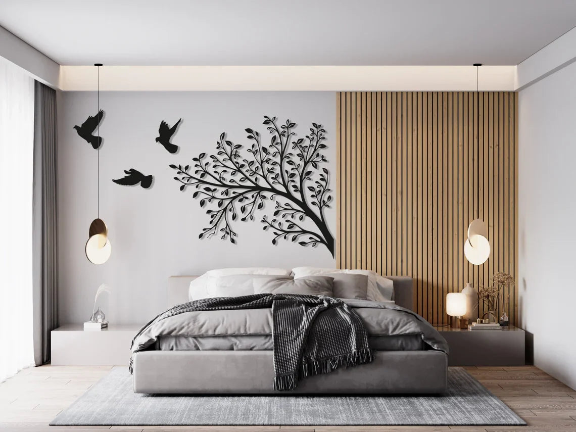 Metal Wall Art - Tree and Birds Metal Wall Decor