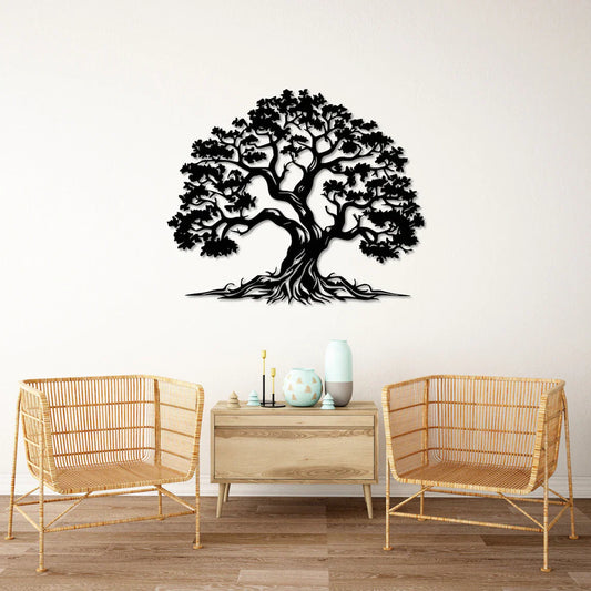 Tree of Life Metal Wall Decor, Oversized Tree Metal Wall Art